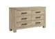 225103 Oakglen 6-drawer Bedroom Dresser Weathered Oak