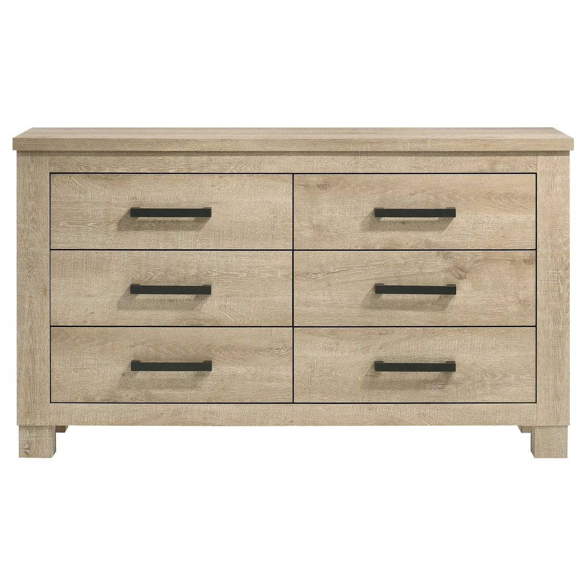 225103 Oakglen 6-drawer Bedroom Dresser Weathered Oak