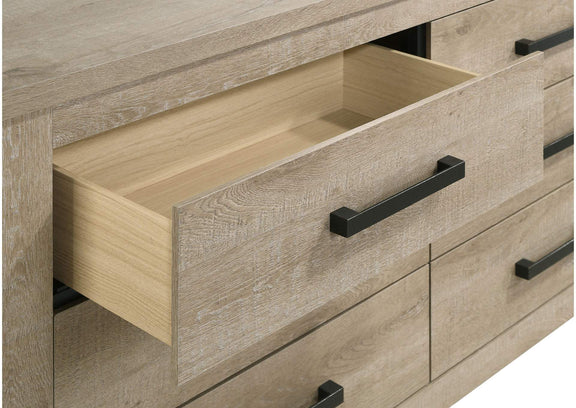 225103 Oakglen 6-drawer Bedroom Dresser Weathered Oak
