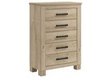 225105 Oakglen 5-drawer Bedroom Chest of Drawers Weathered Oak