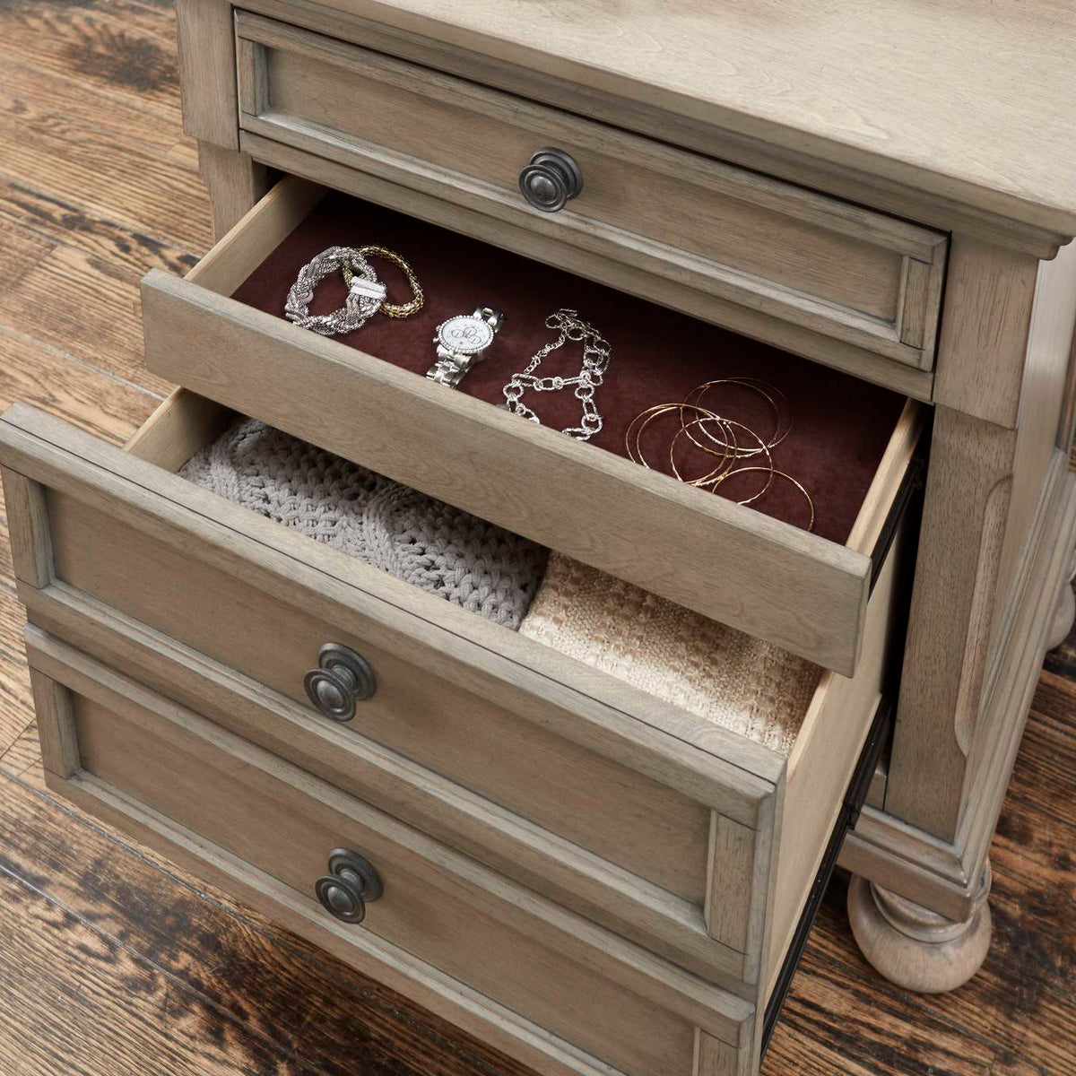 2259GY-4 Bethel Night Stand, Hidden Drawer