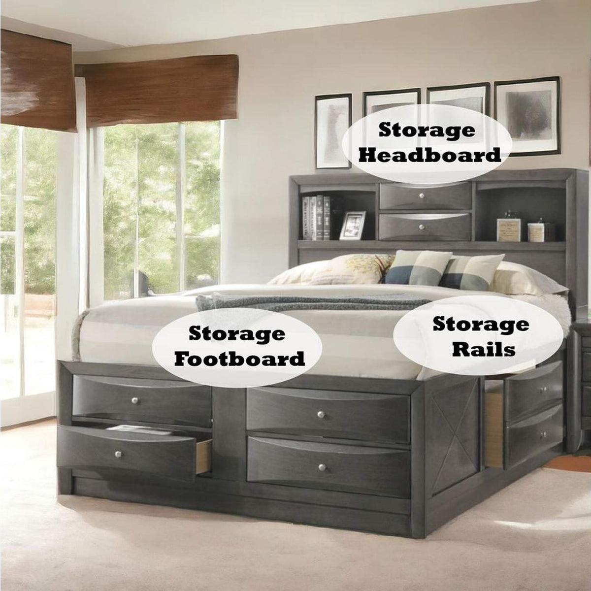 22700Q Ireland Queen Bed with Storage