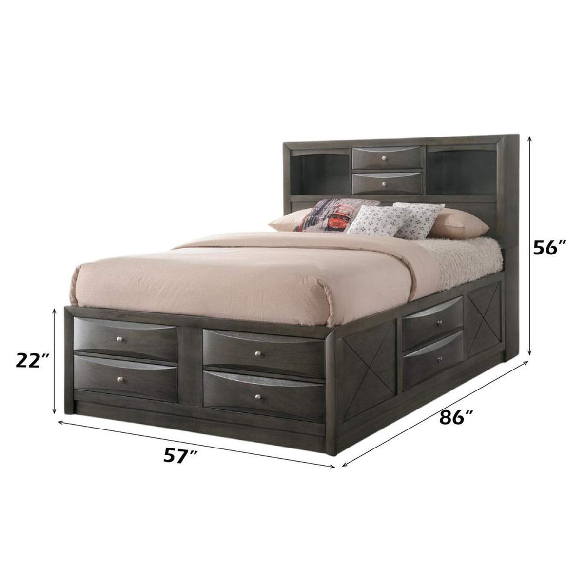 22710F Ireland Full Bed with Storage