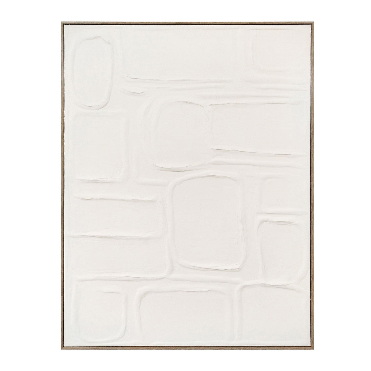 24" x 36" Abstract Stone Pattern Textured Wall Art - Ivory