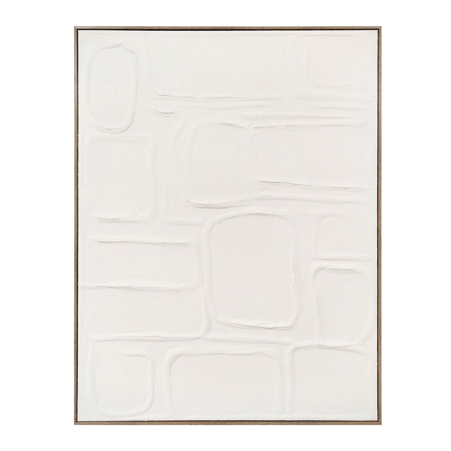 24" x 36" Abstract Stone Pattern Textured Wall Art - Ivory