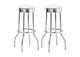 2299W Retro Upholstered Metal Swivel Bar Stool White (Set of 2)