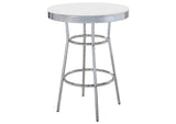 2300-S3 Retro 3-piece Round 1950s Bistro Pub Bar Table Set White
