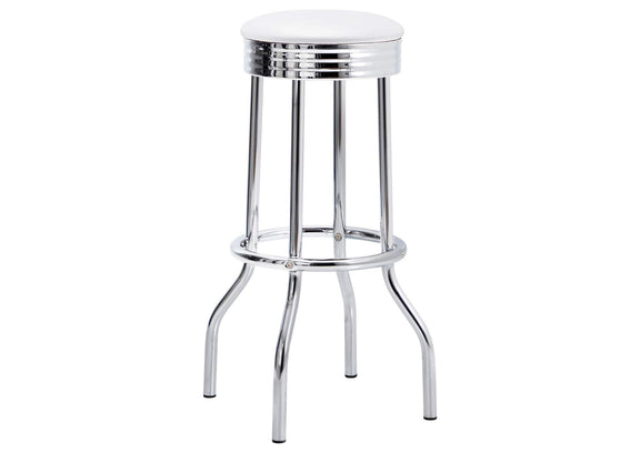 2300-S3 Retro 3-piece Round 1950s Bistro Pub Bar Table Set White