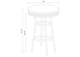 2300-S3 Retro 3-piece Round 1950s Bistro Pub Bar Table Set White