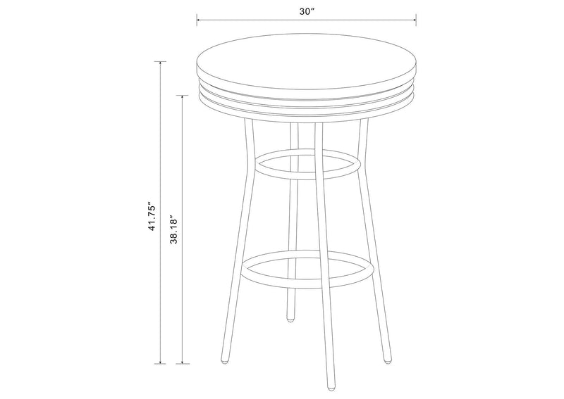 2300-S3 Retro 3-piece Round 1950s Bistro Pub Bar Table Set White
