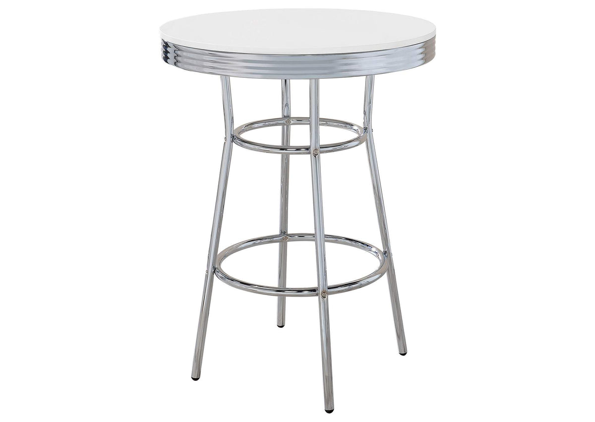 2300 Retro Round 30-inch 1950's Bistro Pub Height Bar Table White
