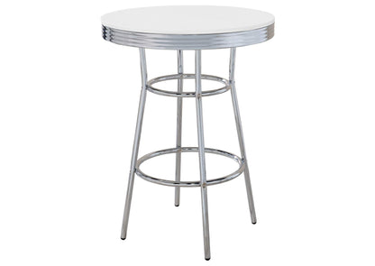 2300 Retro Round 30-inch 1950's Bistro Pub Height Bar Table White