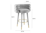 TOV-D6452 Betty Grey Velvet Barstool