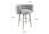 TOV-D6453 Betty Grey Velvet Counter Stool