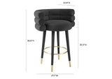 TOV-D68226 Betty Black Velvet Barstool