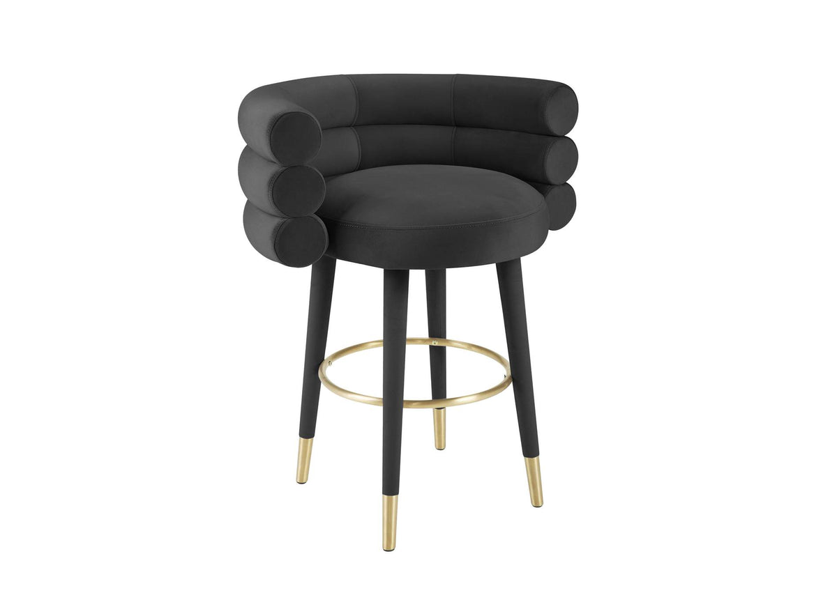 TOV-D68227 Betty Black Velvet Counter Stool