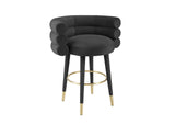 TOV-D68227 Betty Black Velvet Counter Stool