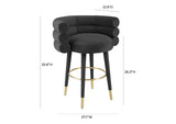 TOV-D68227 Betty Black Velvet Counter Stool