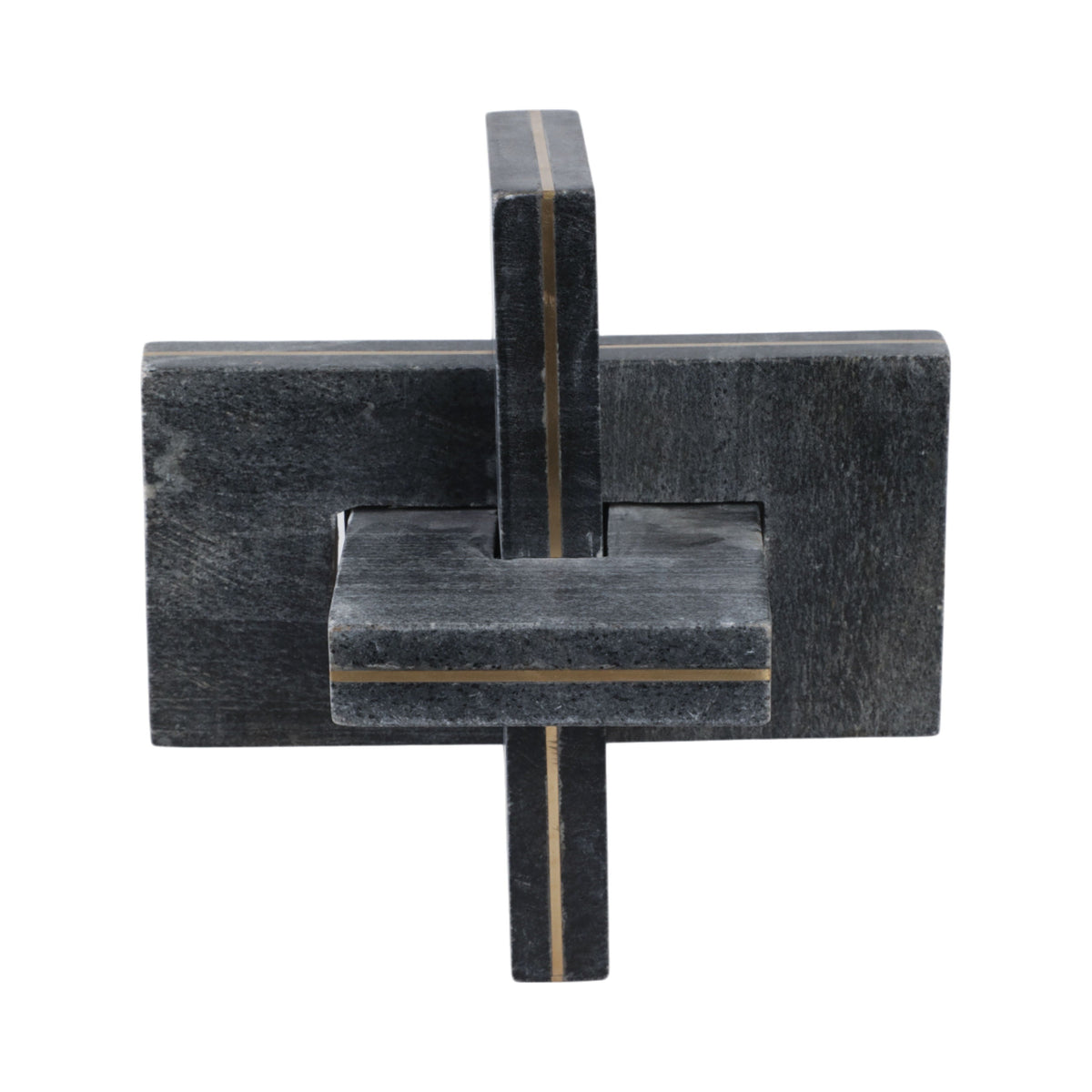 Walton Large Marble And Brass Knot - Black