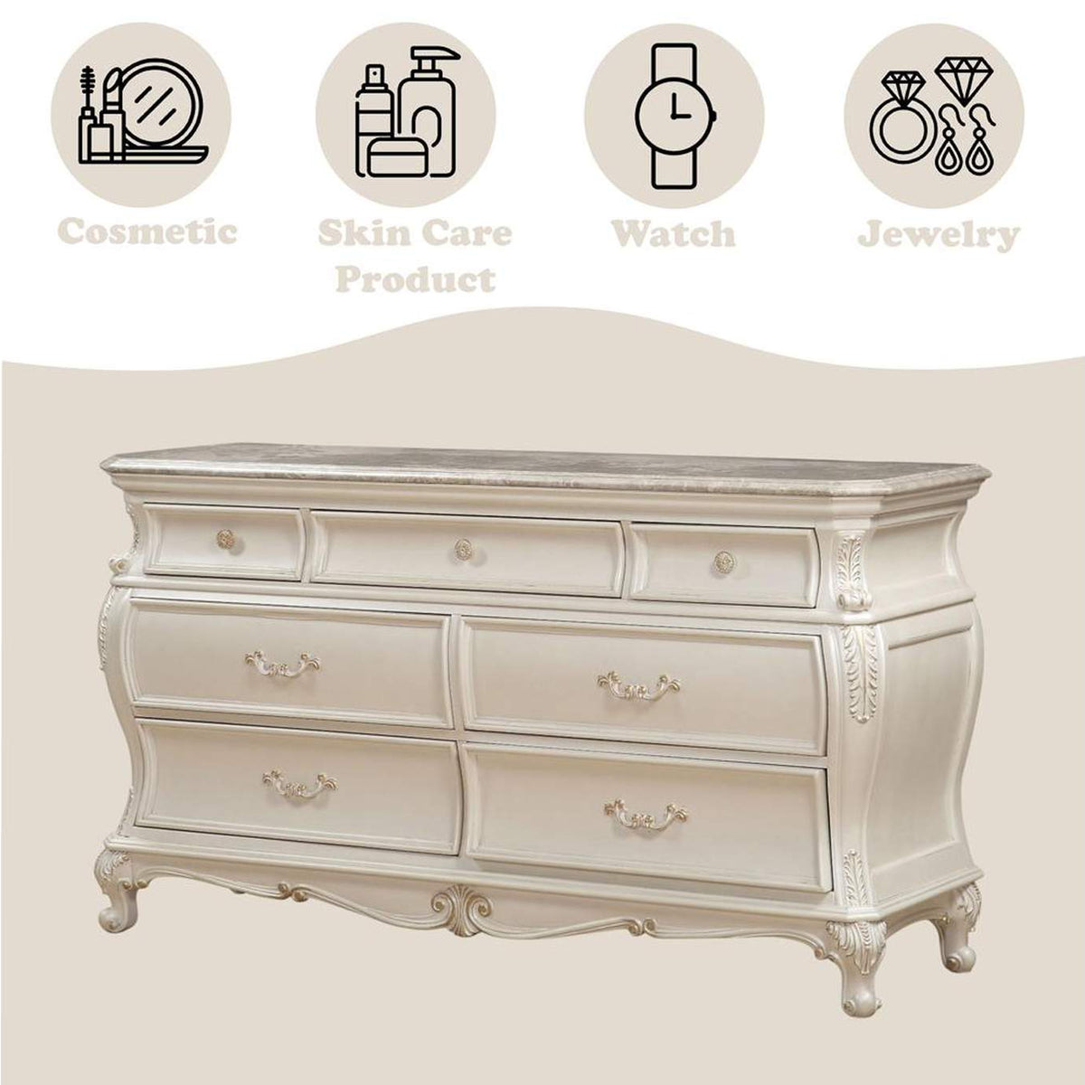 23545 Chantelle Dresser with Marble Top