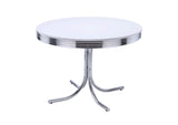2388-S5R Retro 5-piece Round Dining Table Set White and Red