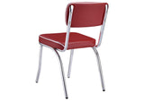2388-S5R Retro 5-piece Round Dining Table Set White and Red