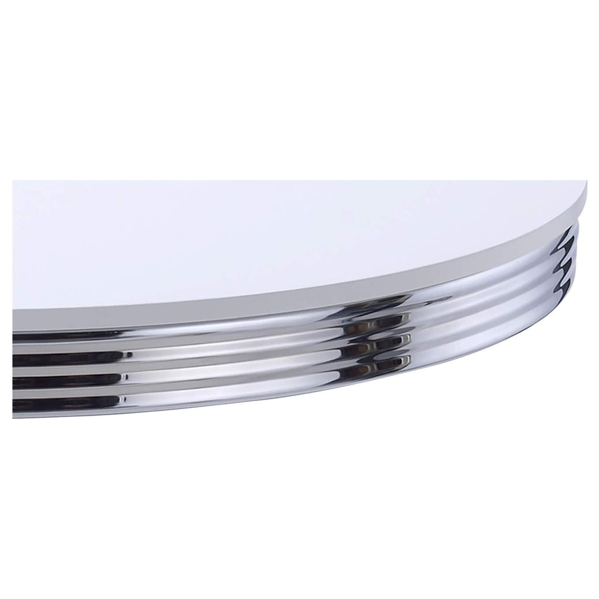2388 Retro Round 42-inch Wood Top Dining Table White and Chrome