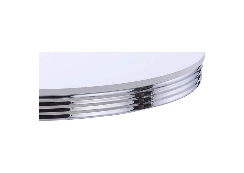 2388 Retro Round 42-inch Wood Top Dining Table White and Chrome