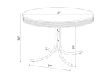 2388 Retro Round 42-inch Wood Top Dining Table White and Chrome