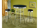 2405-S3 Retro 3-piece Round 1950s Bistro Pub Bar Table Set Black
