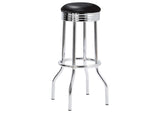 2405-S3 Retro 3-piece Round 1950s Bistro Pub Bar Table Set Black