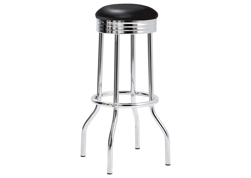 2405-S3 Retro 3-piece Round 1950s Bistro Pub Bar Table Set Black
