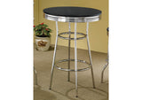 2405 Retro Round 30-inch 1950's Bistro Pub Height Bar Table Black