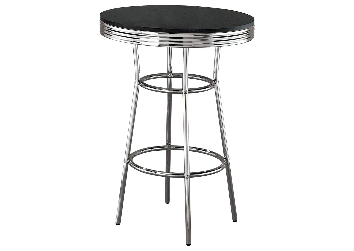 2405 Retro Round 30-inch 1950's Bistro Pub Height Bar Table Black
