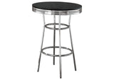 2405 Retro Round 30-inch 1950's Bistro Pub Height Bar Table Black
