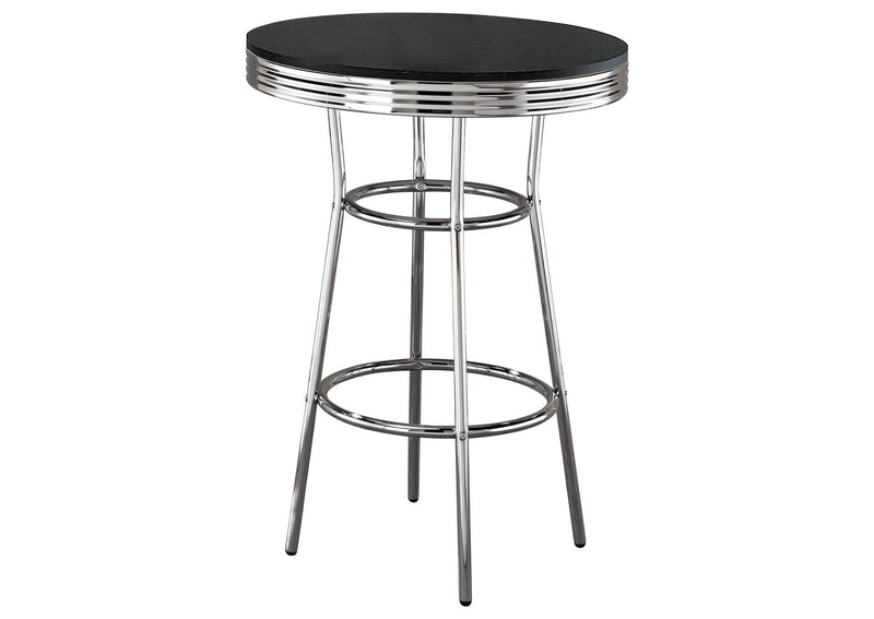 2405 Retro Round 30-inch 1950's Bistro Pub Height Bar Table Black