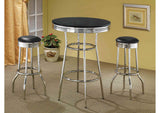 2405 Retro Round 30-inch 1950's Bistro Pub Height Bar Table Black