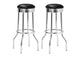 2408 Retro Upholstered Metal Swivel Bar Stool Black (Set of 2)