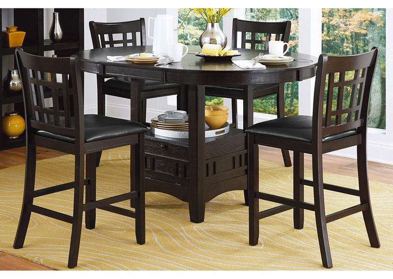 2423-36 Junipero Round / Oval Counter Height Table with Storage Base
