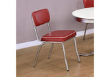 2450R Retro Upholstered Dining Side Chair Red (Set of 2)