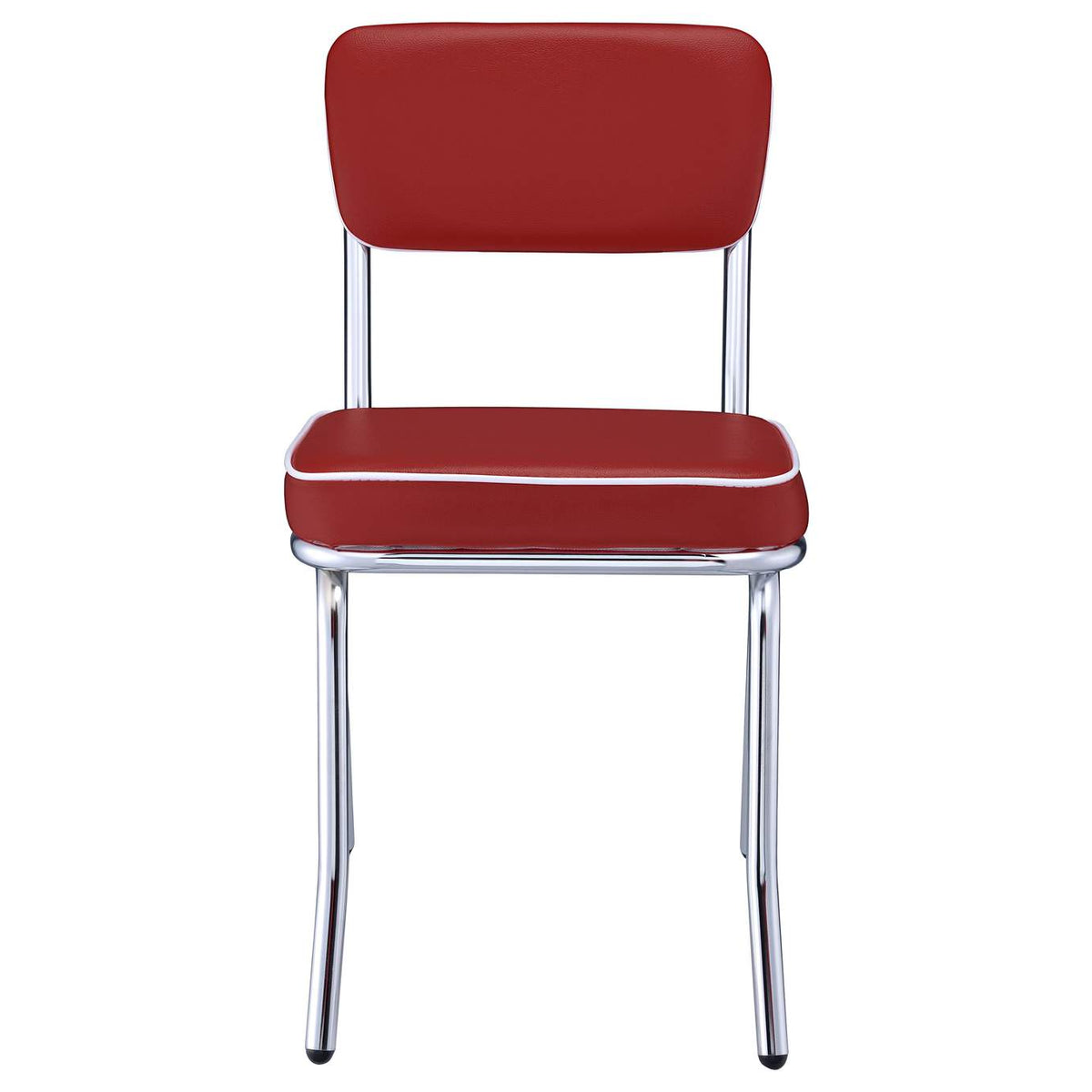 2450R Retro Upholstered Dining Side Chair Red (Set of 2)