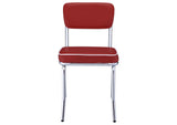 2450R Retro Upholstered Dining Side Chair Red (Set of 2)