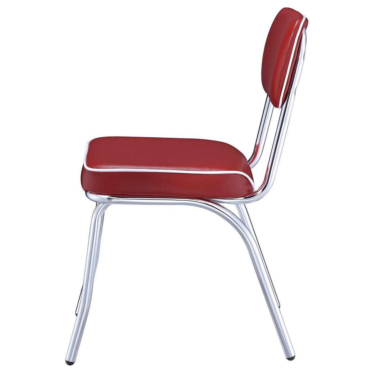 2450R Retro Upholstered Dining Side Chair Red (Set of 2)