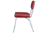 2450R Retro Upholstered Dining Side Chair Red (Set of 2)