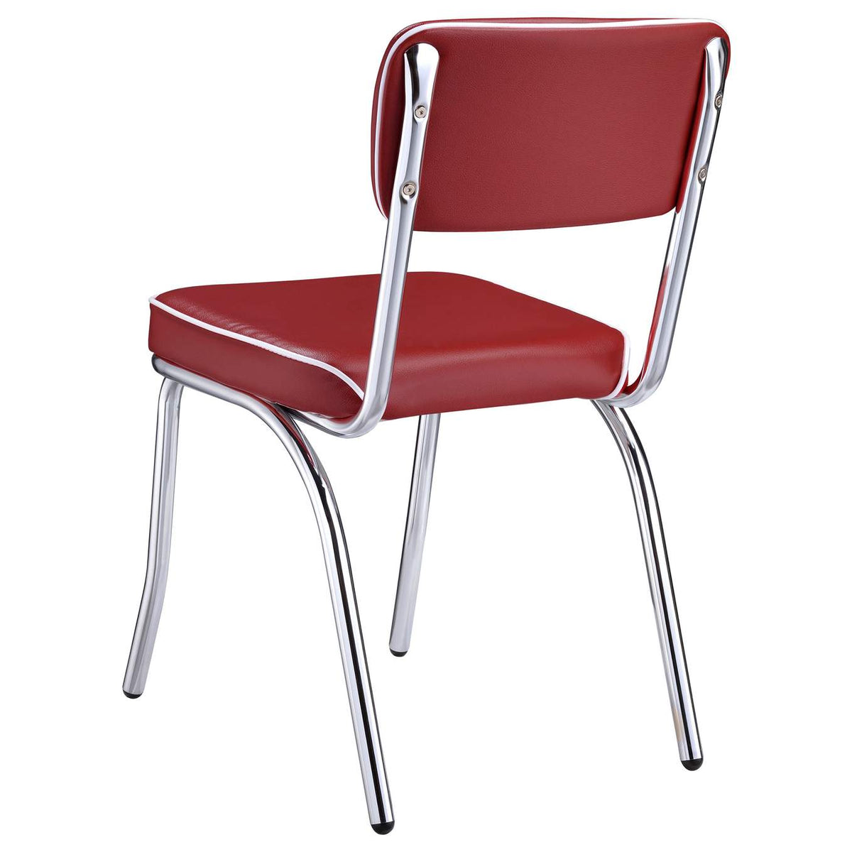 2450R Retro Upholstered Dining Side Chair Red (Set of 2)