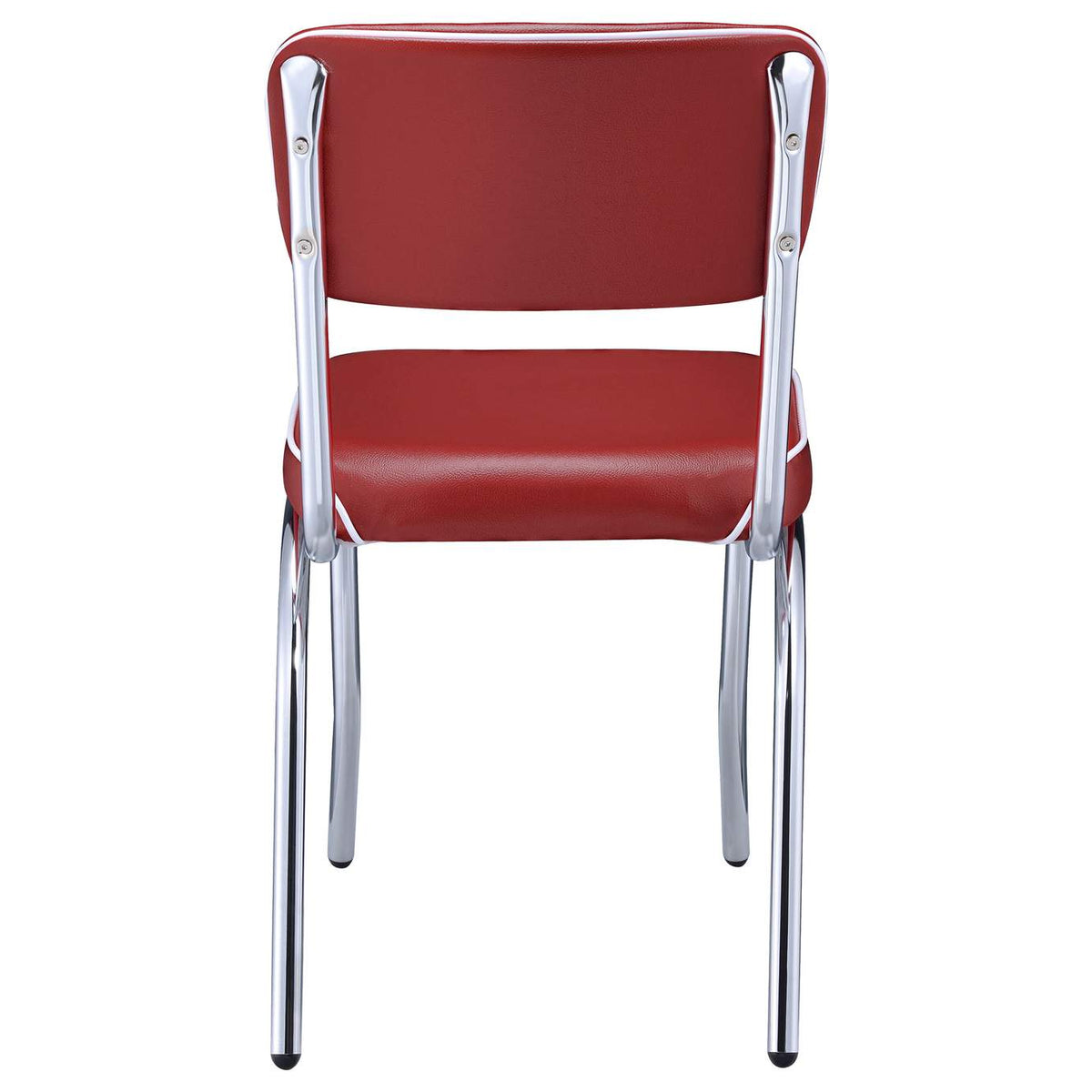2450R Retro Upholstered Dining Side Chair Red (Set of 2)
