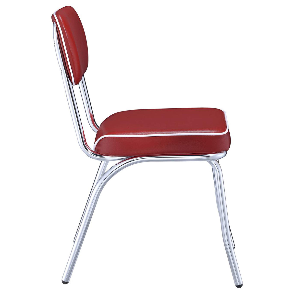 2450R Retro Upholstered Dining Side Chair Red (Set of 2)