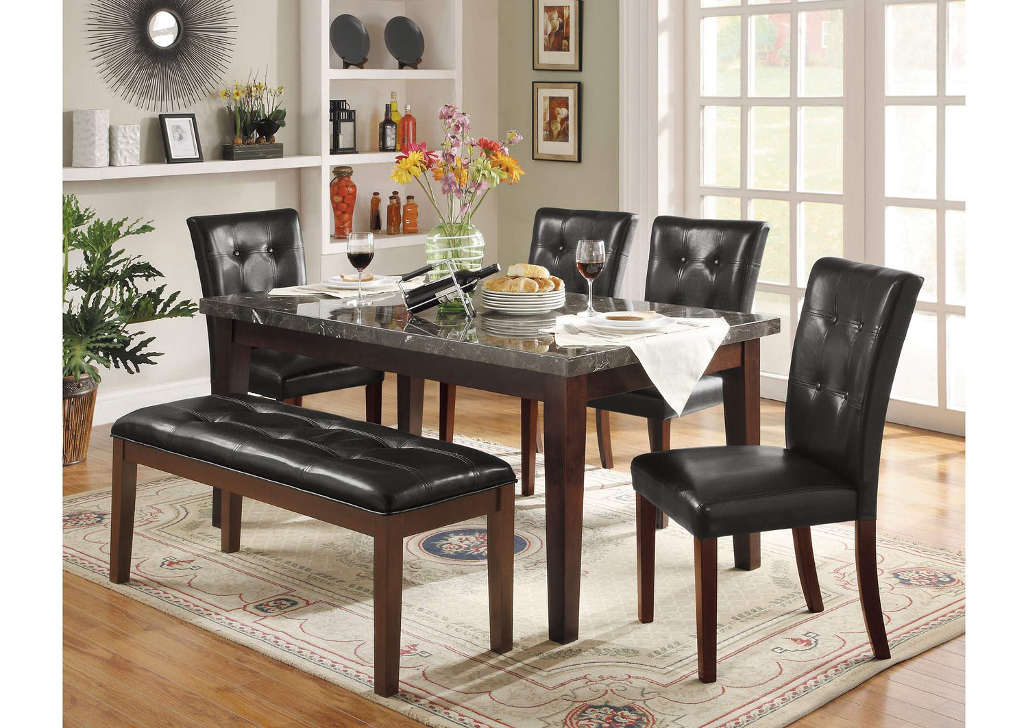 2456-64 Decatur Dining Table, Marble Top