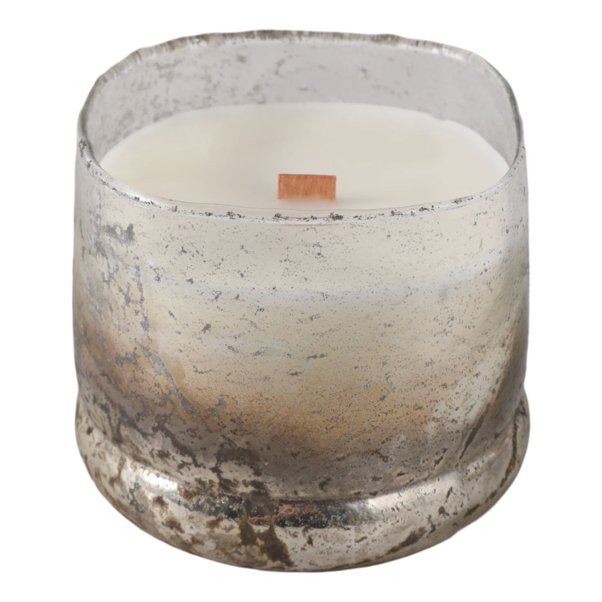 4" Warm Vanilla Rustic Glass Candle 12 Oz - Multi