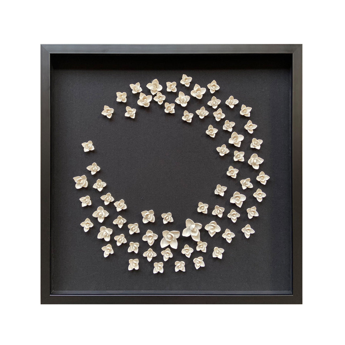 Jacques Dimensional Flower Shadowbox Art - Black